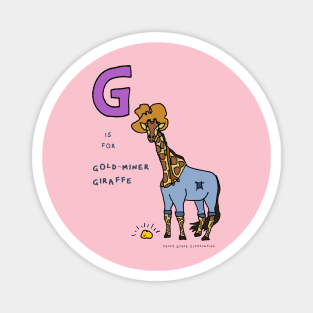 G is for gold-miner giraffe Magnet